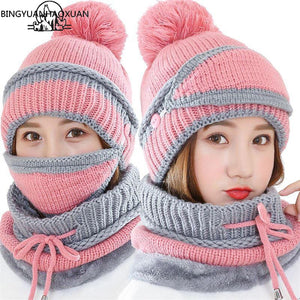 Beanie Hat with Scarf and Mask