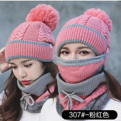 Beanie Hat with Scarf and Mask
