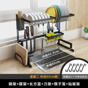 Stainless Steel Sink Drain Rack Kitchen Shelf Two-story Floor Sink Sink Rack Dish Rack Kitchen Rack