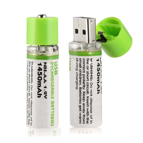 USB Rechargeable AA Batteries (2Pcs)