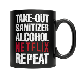 Takeout Sanitizer Alcohol Netflix Repeat