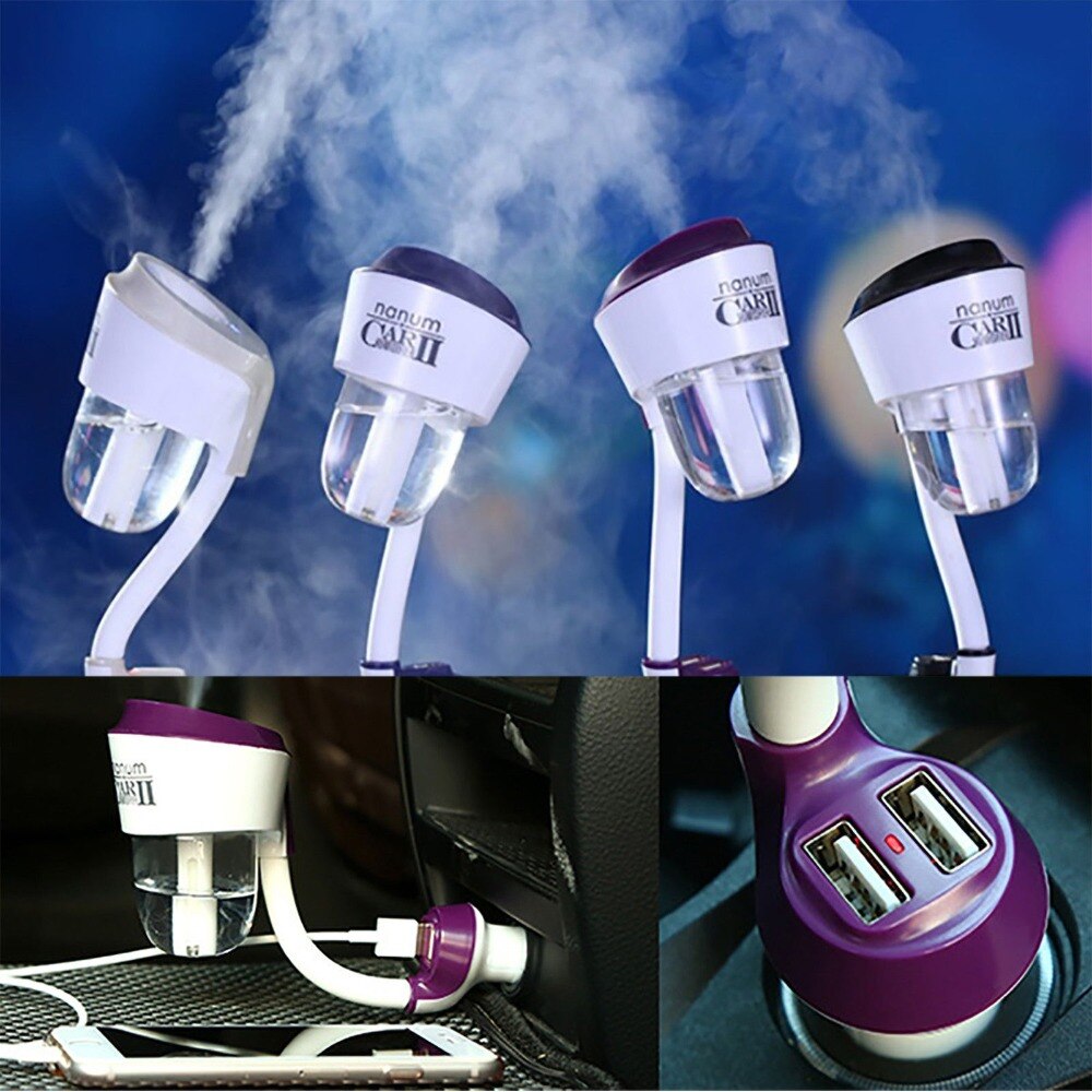 II Car Humidifier Double USB Port Car Aroma