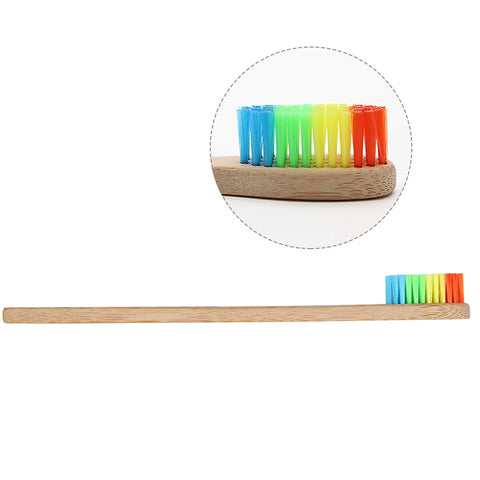 Colorful Head Bamboo Toothbrush
