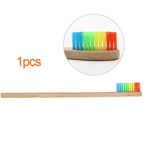 Colorful Head Bamboo Toothbrush