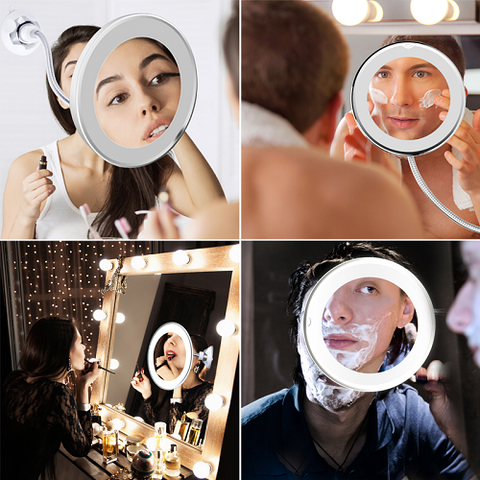 Image of 10x Magnifying LED Lighted Makeup Mirror